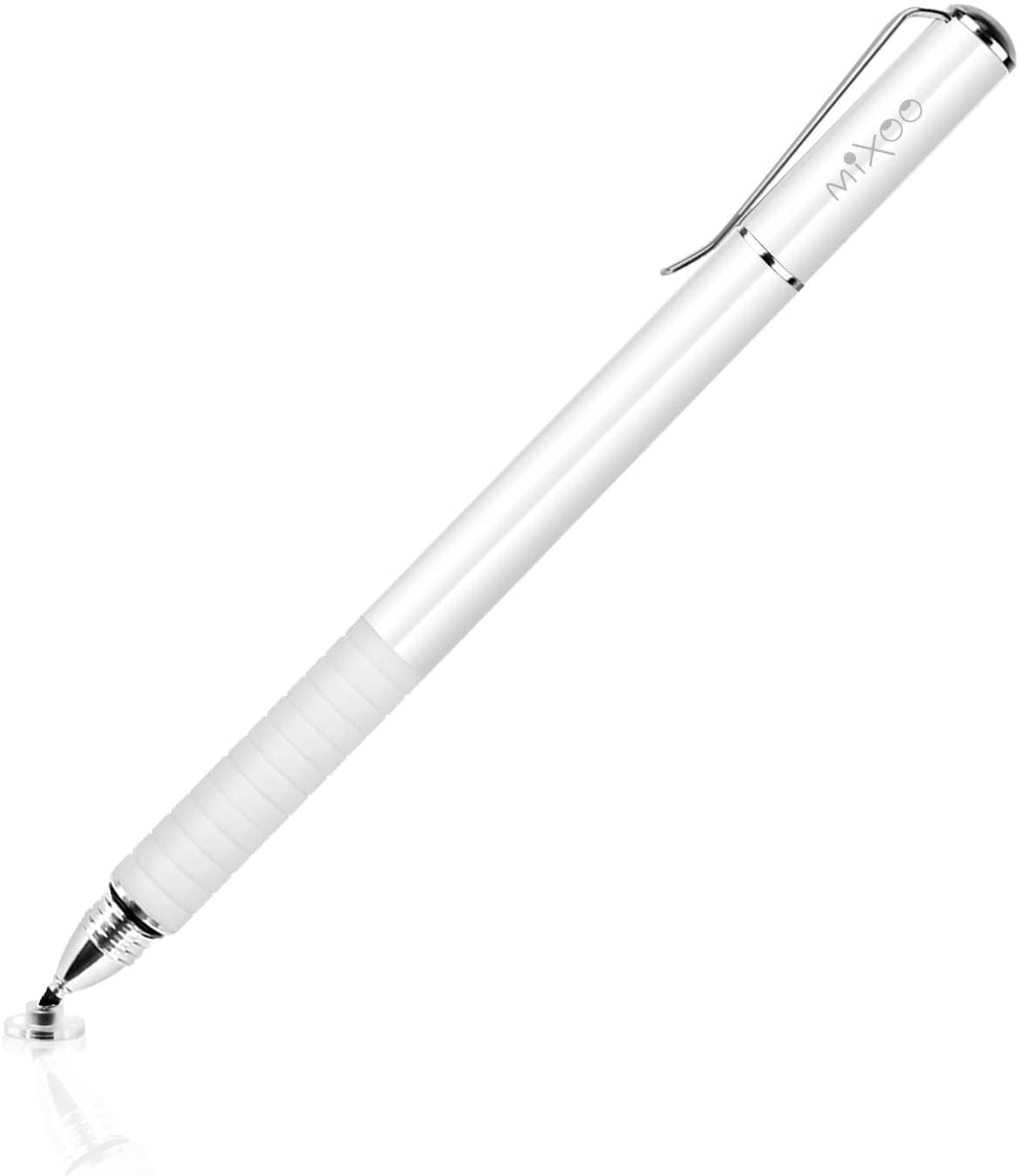Stylus Pens for Touch Screens - Disc \u0026 Fiber Tip 2 in 1 High Sensitivity Universal Stylus for iPad, iPhone, Tablets and Other Capacitive Touch Screens (White)